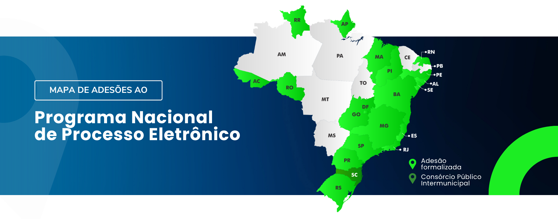 Banner com mapa do Brasil e estados que fazem parte da rede ProPEN