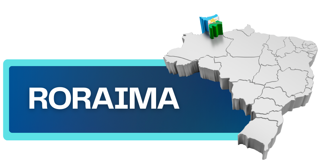 Botão com mapa e nome do estado de Roraima