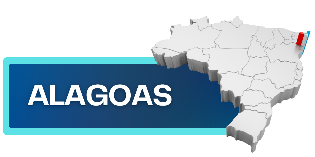 botão com fundo azul e texto: alagoas