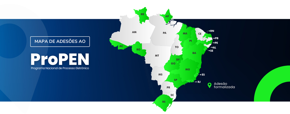 Banner com mapa do Brasil que mostra as adesões ao ProPEN
