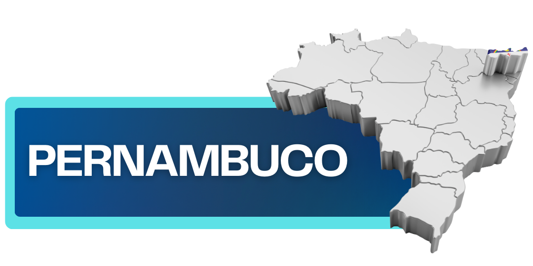 Mapa do Brasil com o estado de Pernambuco destacado