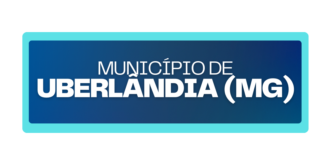 botão azul com texto indicando a adesão e contatos do municipio de Uberlandia (MG)