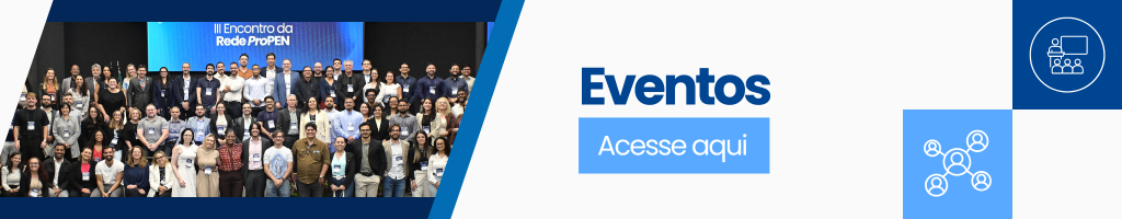 Banner fundo azul com link para página de eventos