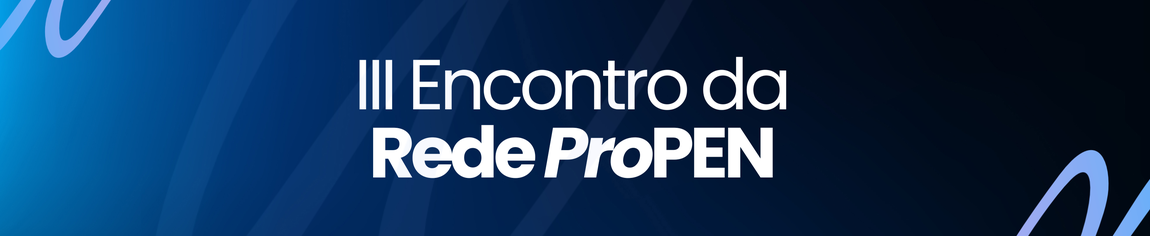 Banner fundo azul com nome do III Encontro da Rede ProPEN