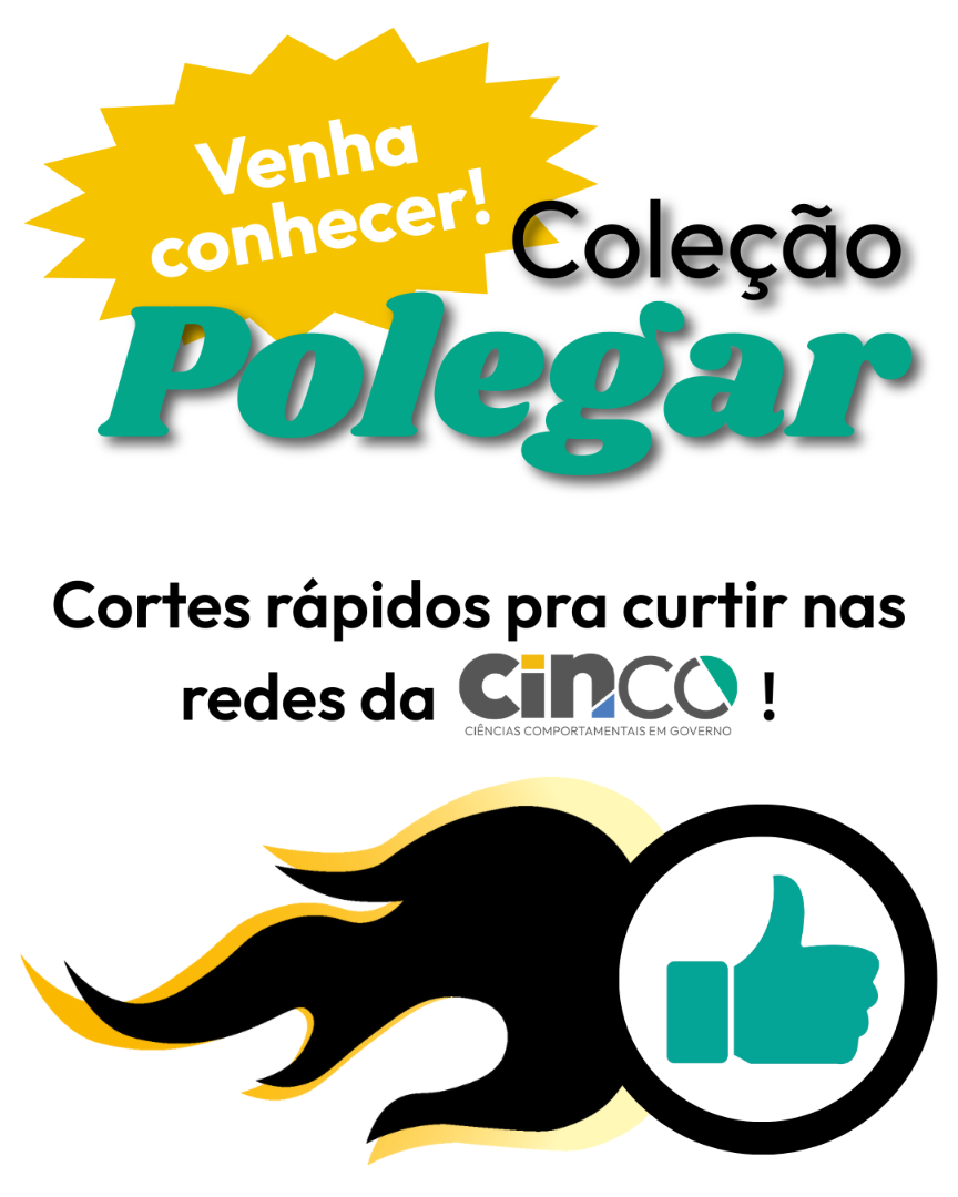 Banner ilustrativo para a coleção de vídeos Polegar, da CINCO
