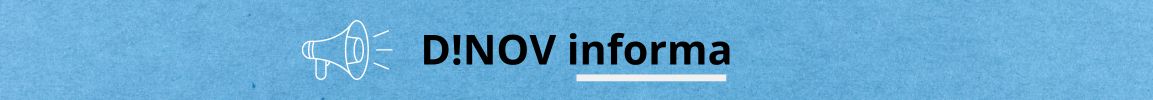 Banner com fundo azul texturizado, contendo um ícone de alvo à esquerda e o texto em destaque “DINOV Informa”.