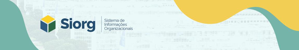 Banner com a logo do Siorg em cinza, verde e amarelo