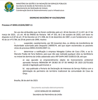 SPU notifica empresa para suspender obra em Boipeba (BA)