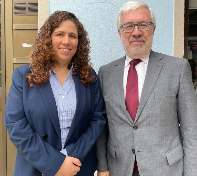 Ministra Esther Dweck e o secretário da Digitalização e da Modernização Administrativa de Portugal, Mário Campolargo