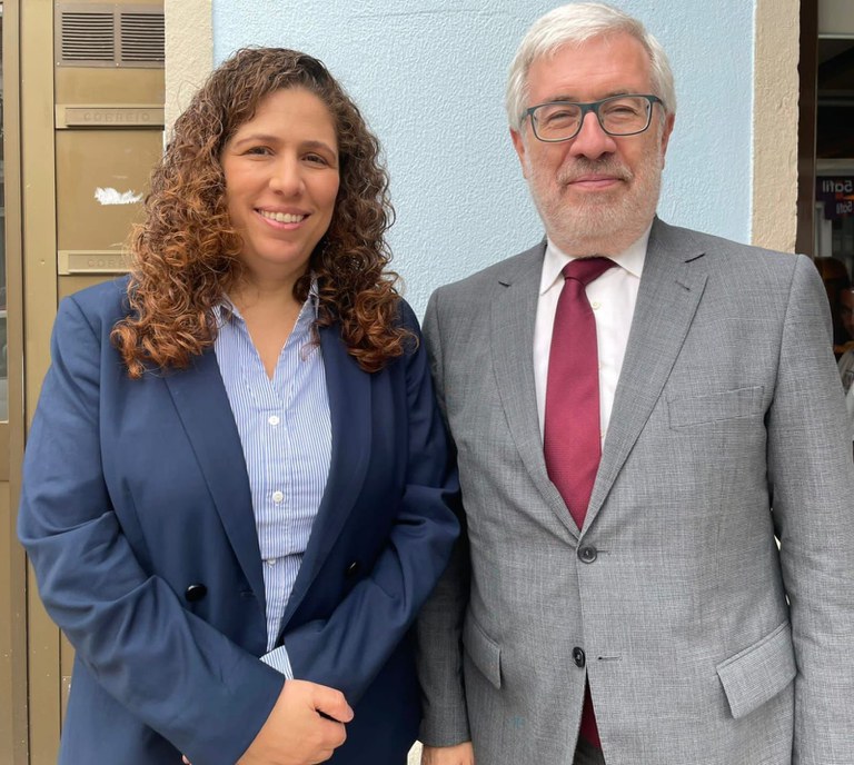 Ministra da Gestão, Esther Dweck, e o secretário de Estado da Digitalização e da Modernização Administrativa do governo de Portugal, Márcio Campolargo