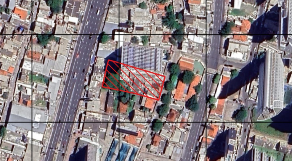 Foto aérea de terreno que será doado à nova escola municipal de Petrolina