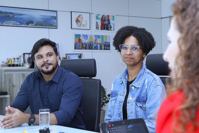 Ministra Esther Dweck recepciona novos servidores ingressantes pelo CPNU 1, vindos de diferentes regiões do país. Foto: Jhonathan Braga