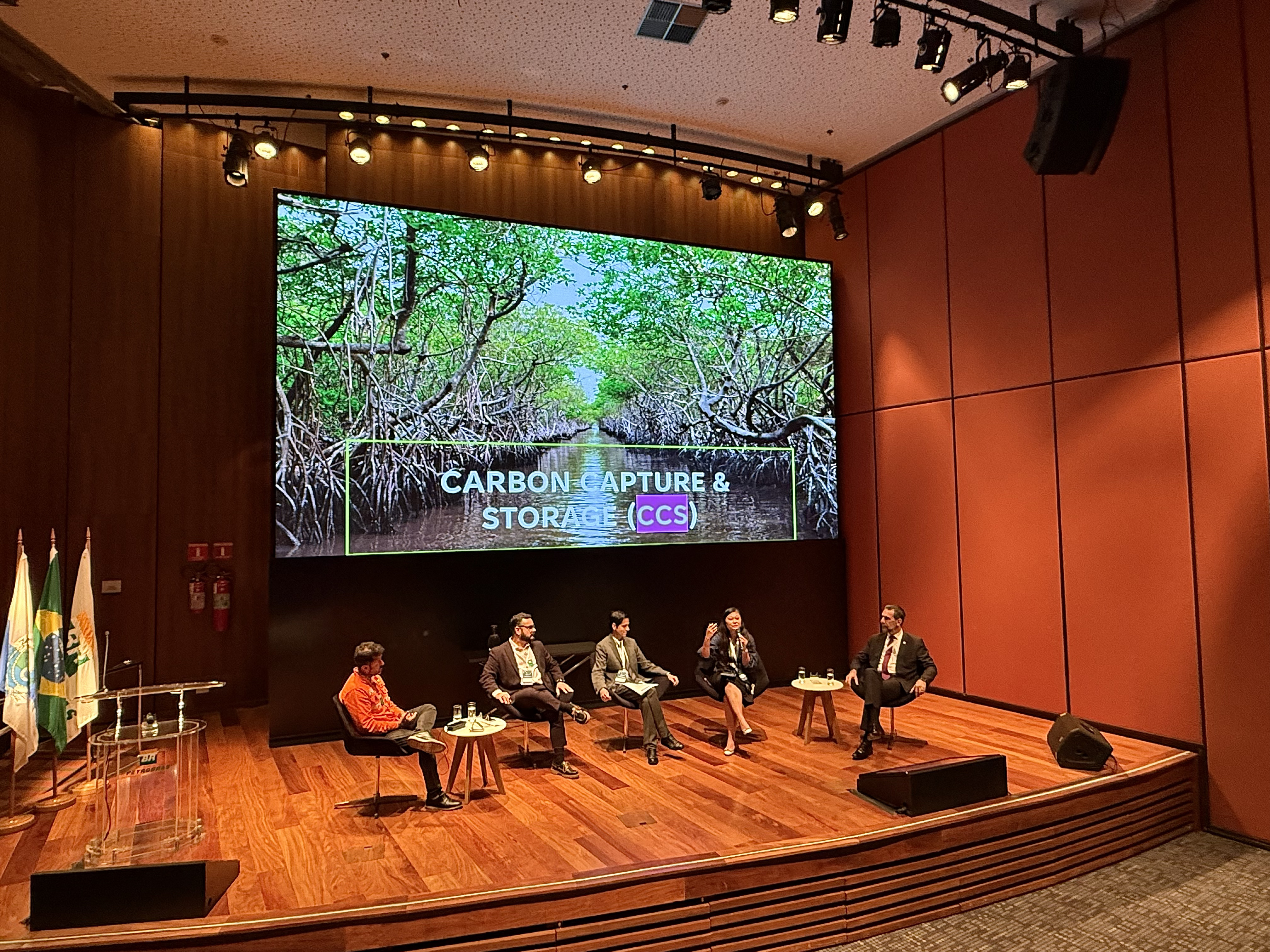 Líder da Petronas no Brasil apresenta ações da estatal malaia no painel sobre transição energética (Rio de Janeiro, 15/10). Foto: Ana Carolina Fernandes