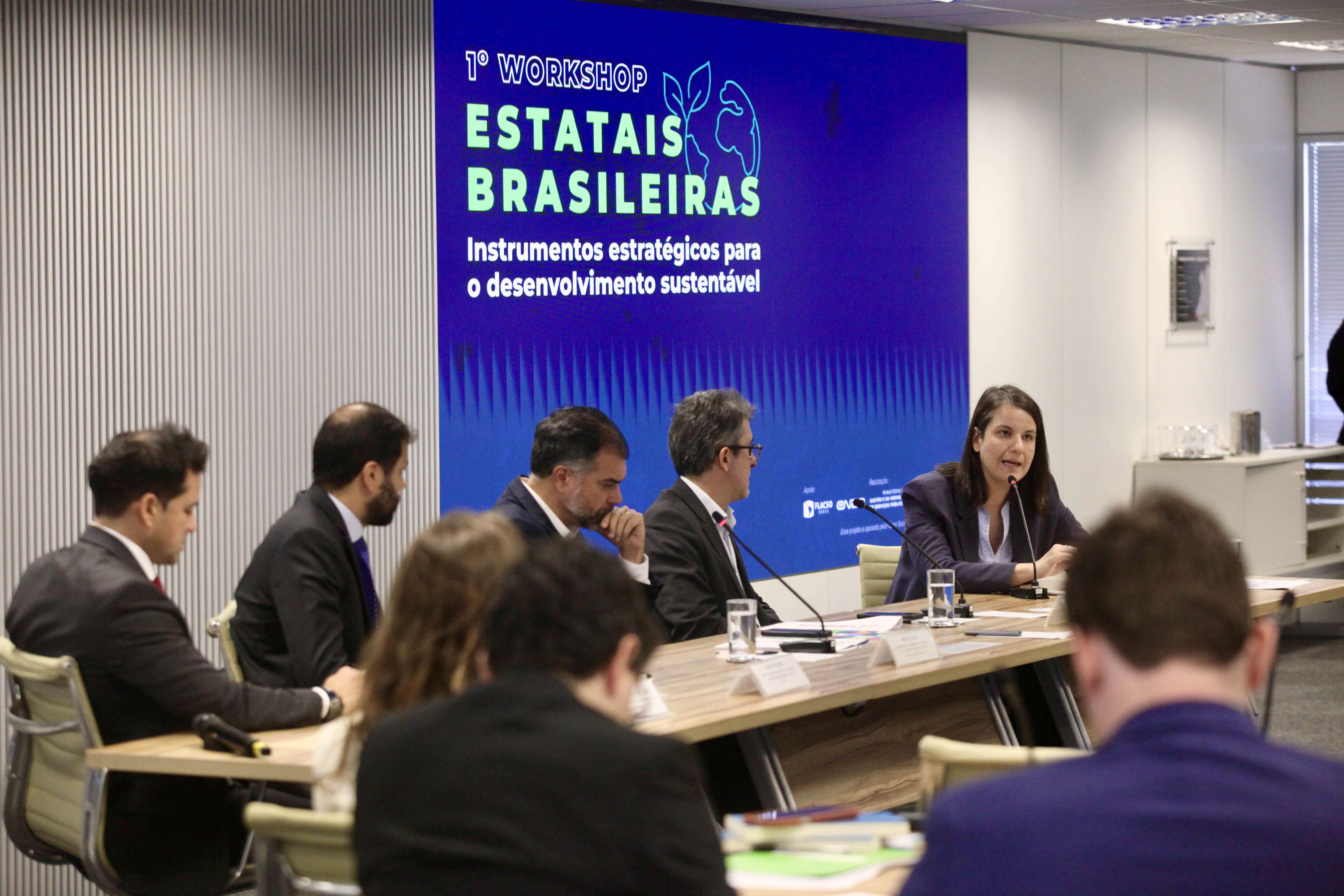 Representante do BNDES fala durante a oficina realizada durante a manhã de quinta-feira, na sede da Enap. Foto: André Corrêa