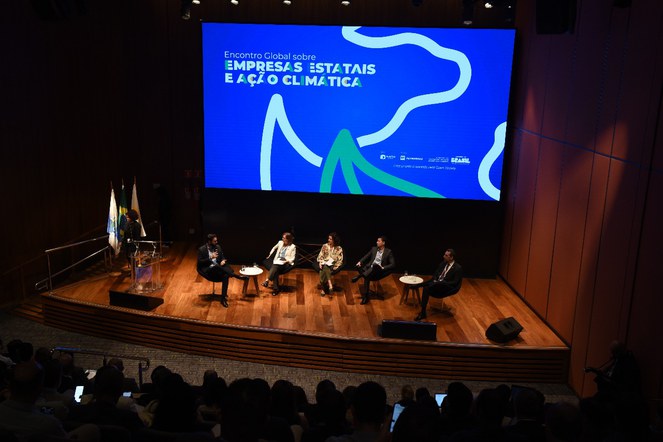Abertura do evento sobre estatais e ação climática ocorreu no Centro de Pesquisa da Petrobras, no Rio. Foto: Paulo Aguiar/MGI