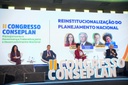 Francisco Gaetani (à direita), Secretário Extraordinário para a Transformação do Estado (SETE), durante fala em painel sobre planejamento e governança (Foto/Filipe Alcantara)