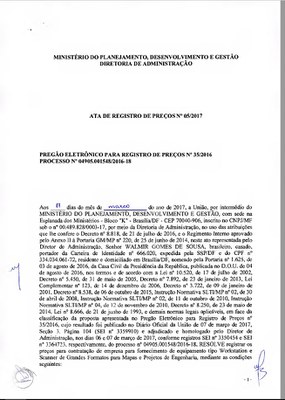 ATA DE REGISTRO DE PREÇOS N° 05/2017 