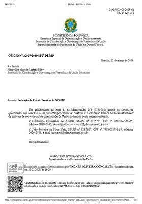OFÍCIO Nº 22919/2019/SPU-DF/MP 