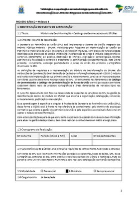 PROJETO BÁSICO – Módulo 4: Módulo de Geoinformação – Catálogo de Geometadados do SPUNet 
