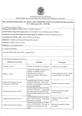 Relatório Bimestral da Meta 03 do Termo de Execução Descentralizada Nº 17/2016 entre SPU e UFF/RJ 