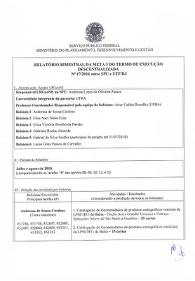 Relatório Bimestral da Meta 03 do Termo de Execução Descentralizada Nº 17/2016 entre SPU e UFF/RJ  