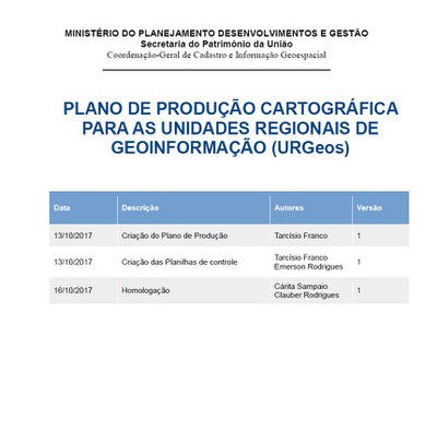 Plano de Produção Cartográfica 