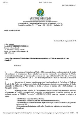 Ofício nº 6462/2019-MP