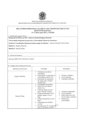 Relatório Bimestral da Meta 03 do Termo de Execução Descentralizada Nº 17/2016 entre SPU e UFF/RJ 