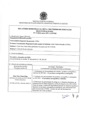 Relatório Bimestral da Meta 03 do Termo de Execução Descentralizada Nº 17/2016 entre SPU e UFF/RJ