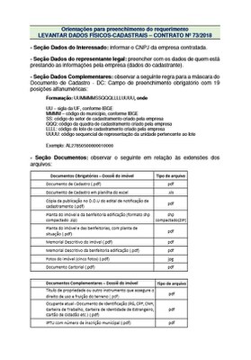 Orientações para preenchimento do requerimento 