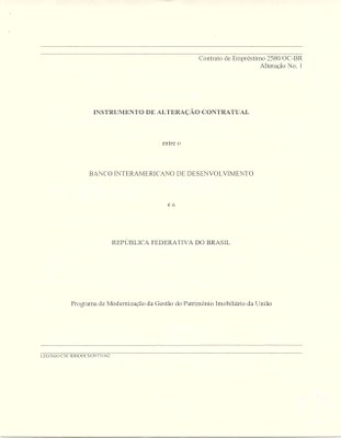 1º Aditivo ao Contrato de Empréstimo BID nº 2580-OC-BR