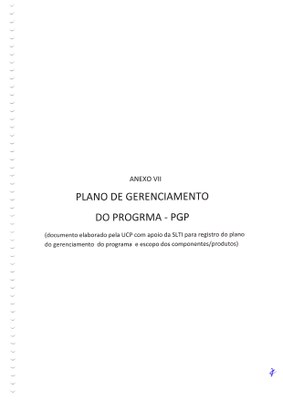 PLANO DE GERENCIAMENTO (PGP) e DIAGRAMA LÓGICA DE EXECUÇÃO