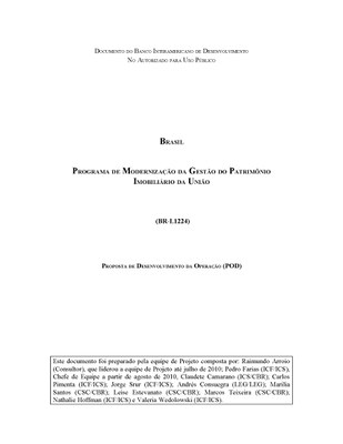 Proposta de Desenvolvimento da Operação (POD)