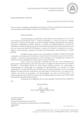 Ofício/ UFMG/ GR/Nº 1100/2018 