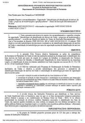 Nota Técnica para Atos Normativos nº 445/2018-MP  