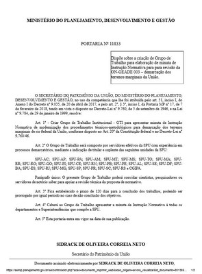 PORTARIA Nº 11833
