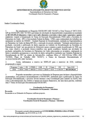 Despacho - Disponibilidade Orçamentária