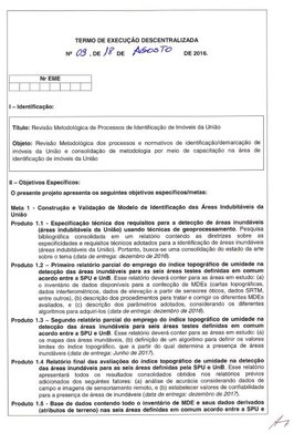 Termo de Execução Descentralizada nº 09/2016 