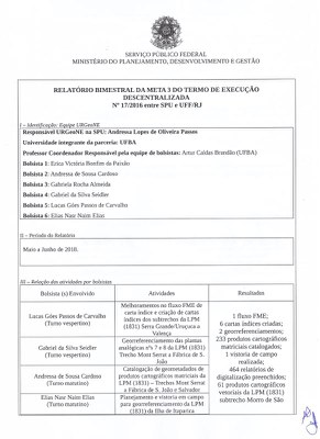 RELATORI0 BIMESTRAL DA META 3 DO TERMO DE EXECUÇÃO DESCENTRALIZADA Nº 17/2016 entre SPU e UFF/RJ – URGEO NORDESTE