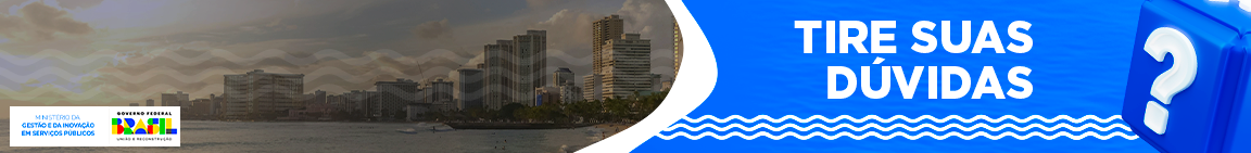 Há um terreno de marinha do lado esquerdo e do lado direito tem o fundo azul. Texto: Tire suas dúvidas