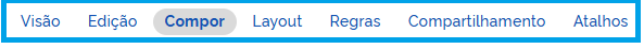 Visão do menu de edição com o item compor selecionado