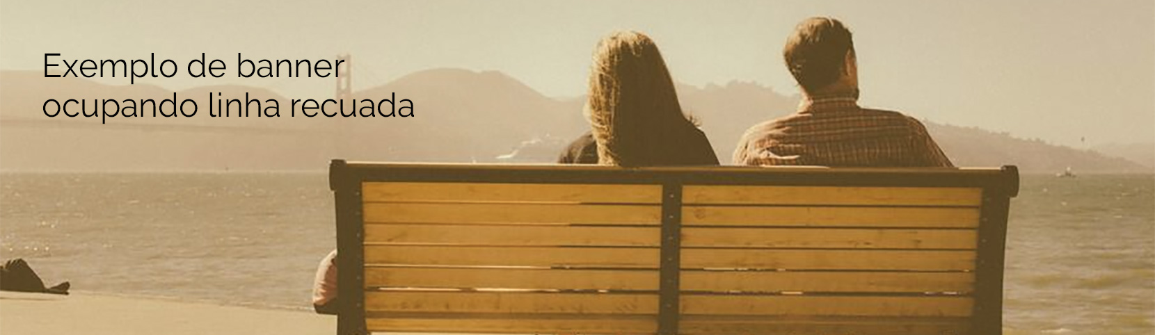 exemplo de banner com linha recuada