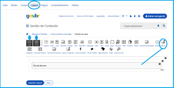 Layout com Tile de Banner