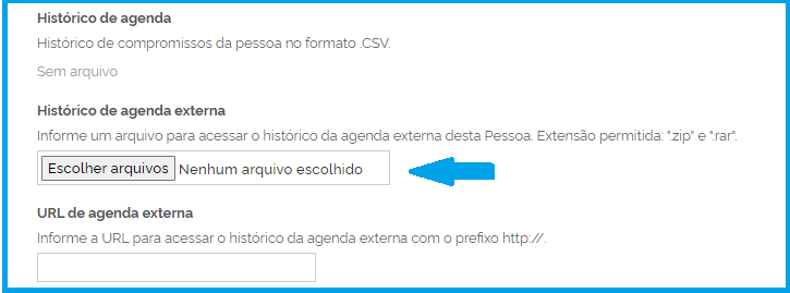 Histórico da Agenda