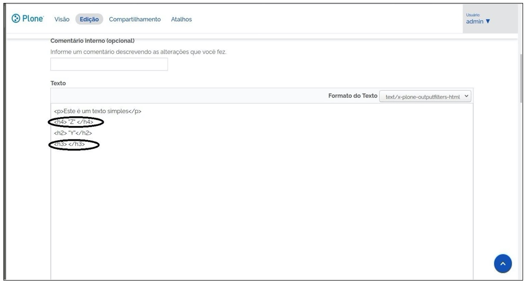 exemplo de HTML Alterado