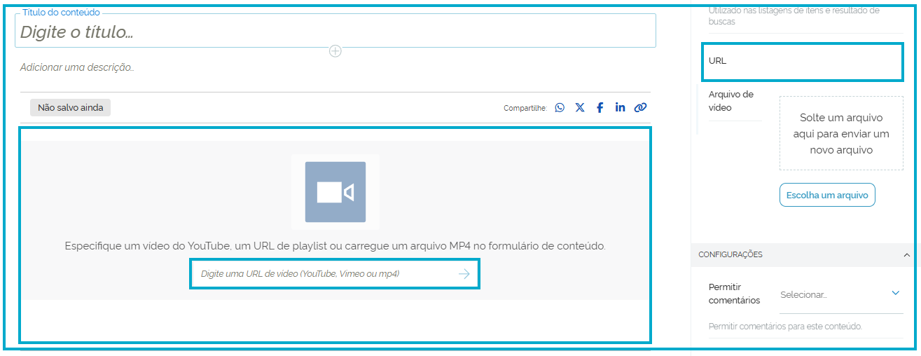 Tela de edição de um vídeo, opção 1.