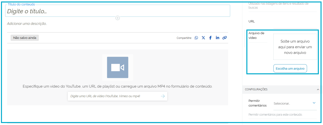 Tela de edição de um vídeo, opção 2.