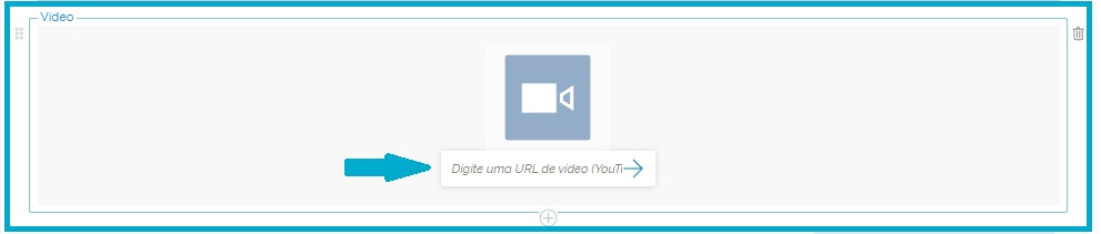Print do campo da url a ser preenchido no bloco de vídeo do Plone 6