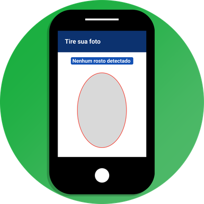 Imagem com a representação da mensagem que diz Nenhum rosto detectado