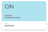 cartão com fundo azul claro. Texto: CIN